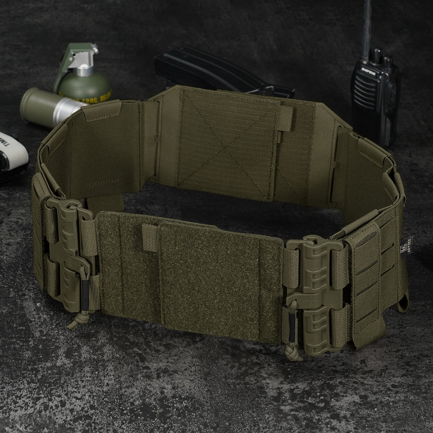 Krydex Tactical Modular Elastic Cummerbund Quick Release Buckle Vest Cummerbund Adjustable Triple Mag Holders Band Fits for K-Zero, JPC, CPC , LBT, FCPC