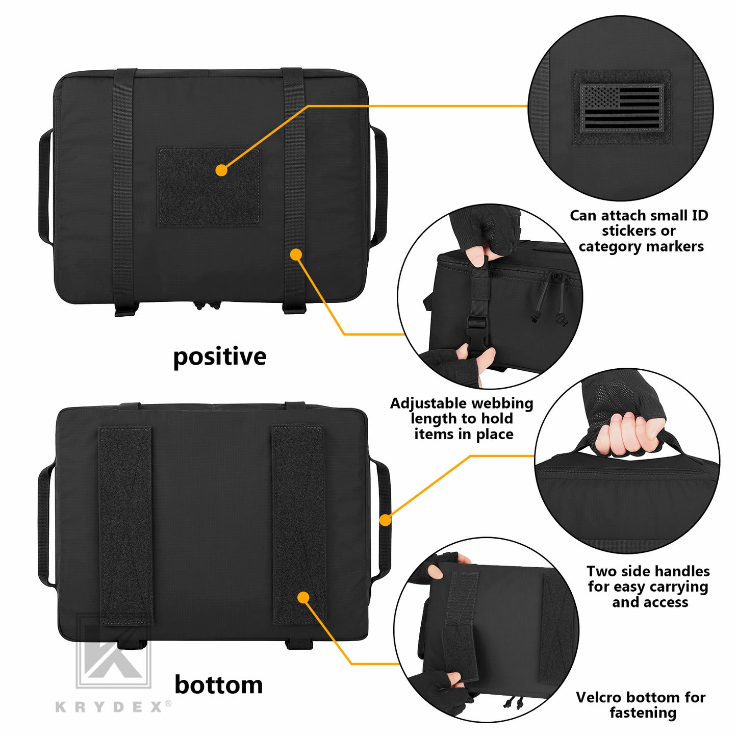 Krydex Tactical Travel Packing Organizer 70D Nylon Packing Cubes Waterproof Luggage Bags YKK Zipper 4pcs set
