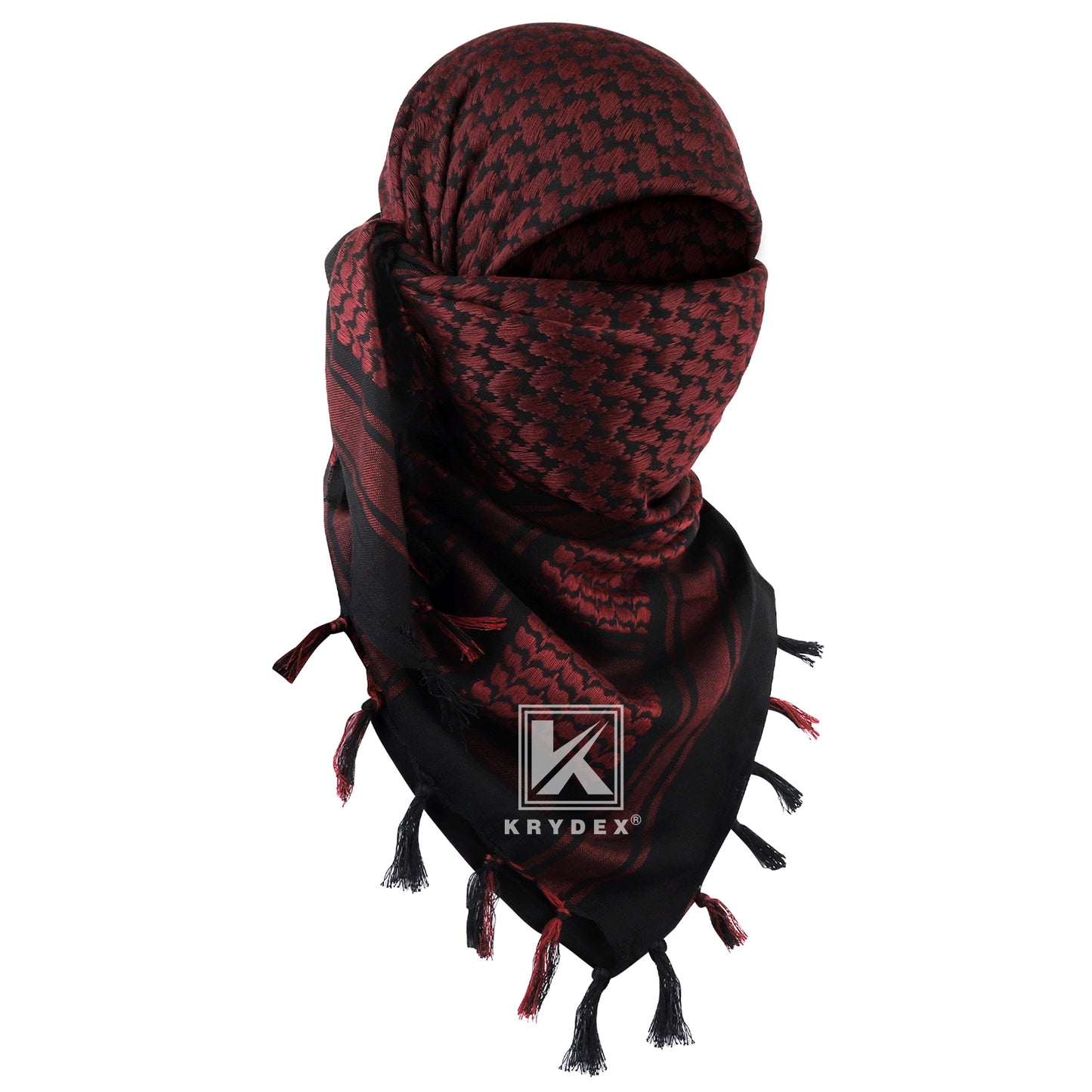 Krydex Tactical Scarf Headwrap Facecover Cotton Shemagh Breathable Balaclava Face Mask Neck Gaiter 43” x 43”