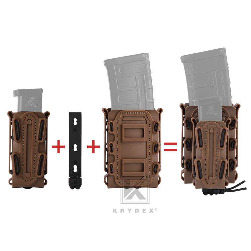 KRYDEX Soft Shell Magazine Pouch for 5.56mm 7.62mm & 9mm Pistol Mag Molle Clip