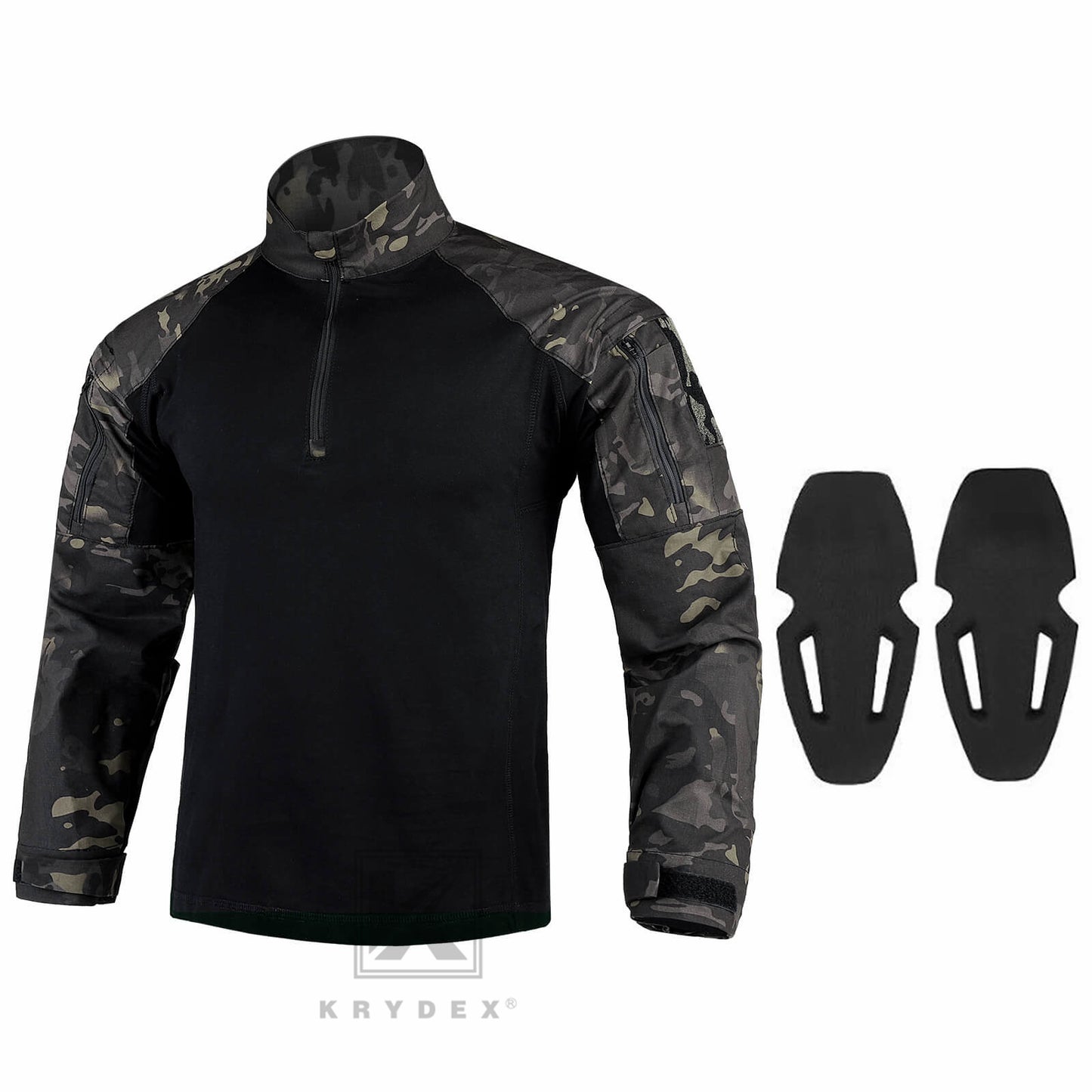 Krydex Tactical Men’s Combat Shirts with Elbow Pads Uniform