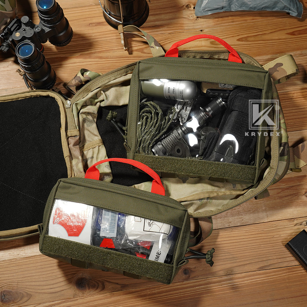 Krydex Clear Top Insert Large/Small for D3 Tactical Backpack Organizer Bag Hook & Loop Medic Pouch