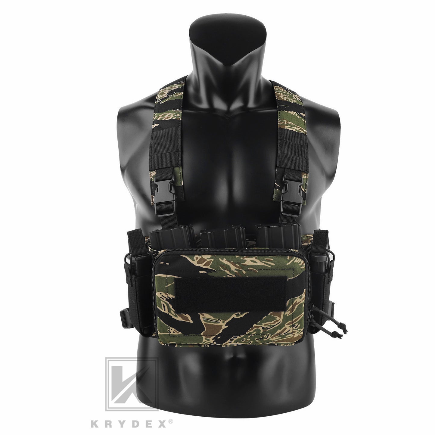 KRYDEX Tactical D3CR Chest Rig 5.56 7.62 Rifle Pistol Mag Pouch Placard Carrier with D3 Flatpack Tactical Backpack
