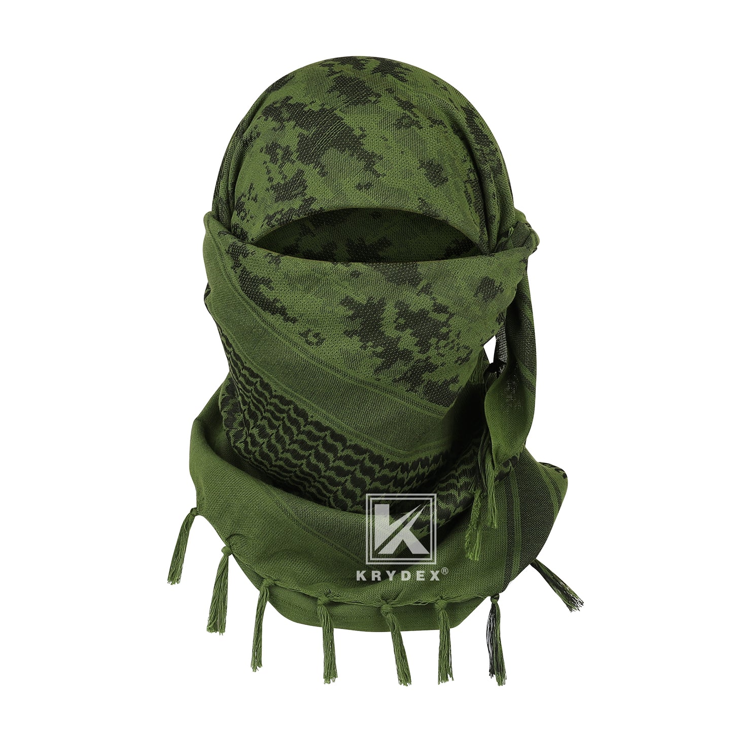 Krydex Tactical Scarf Headwrap Facecover Cotton Shemagh Breathable Balaclava Face Mask Neck Gaiter 43” x 43”