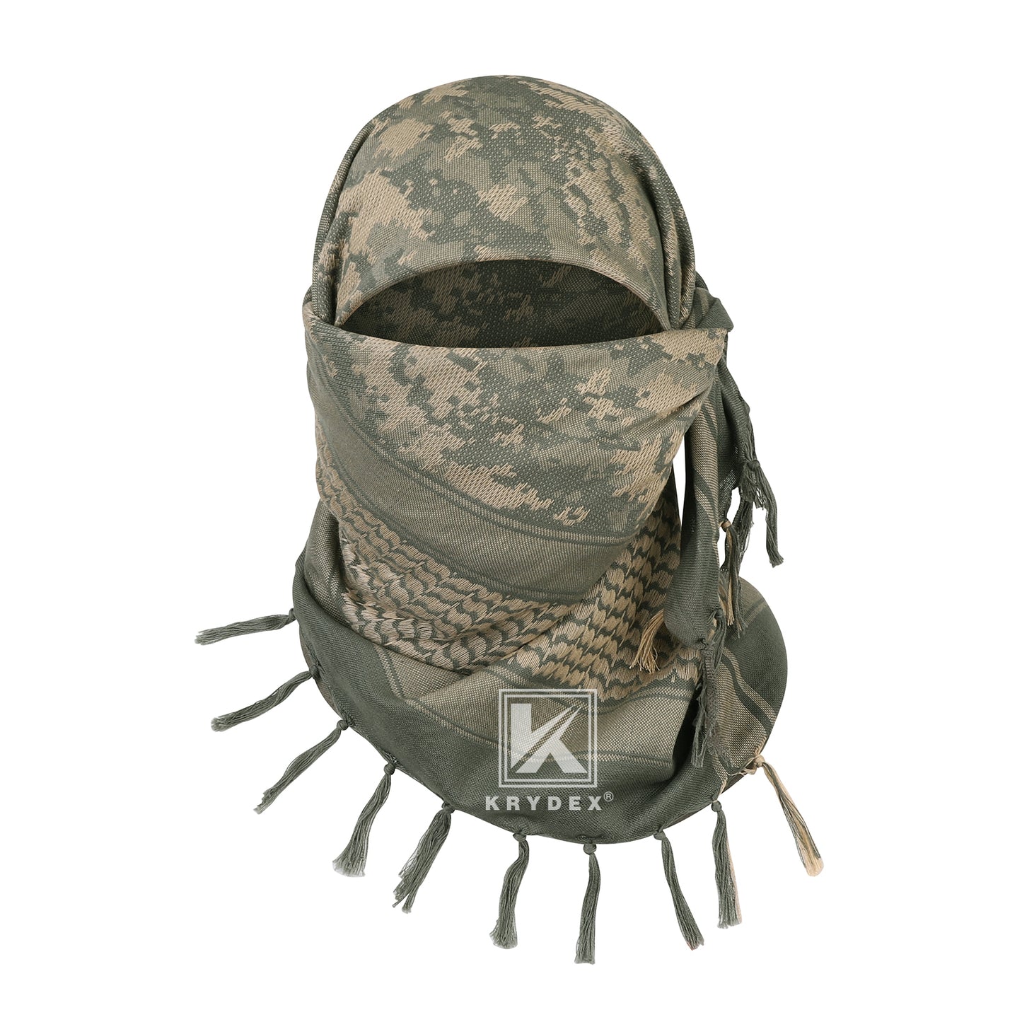 Krydex Tactical Scarf Headwrap Facecover Cotton Shemagh Breathable Balaclava Face Mask Neck Gaiter 43” x 43”