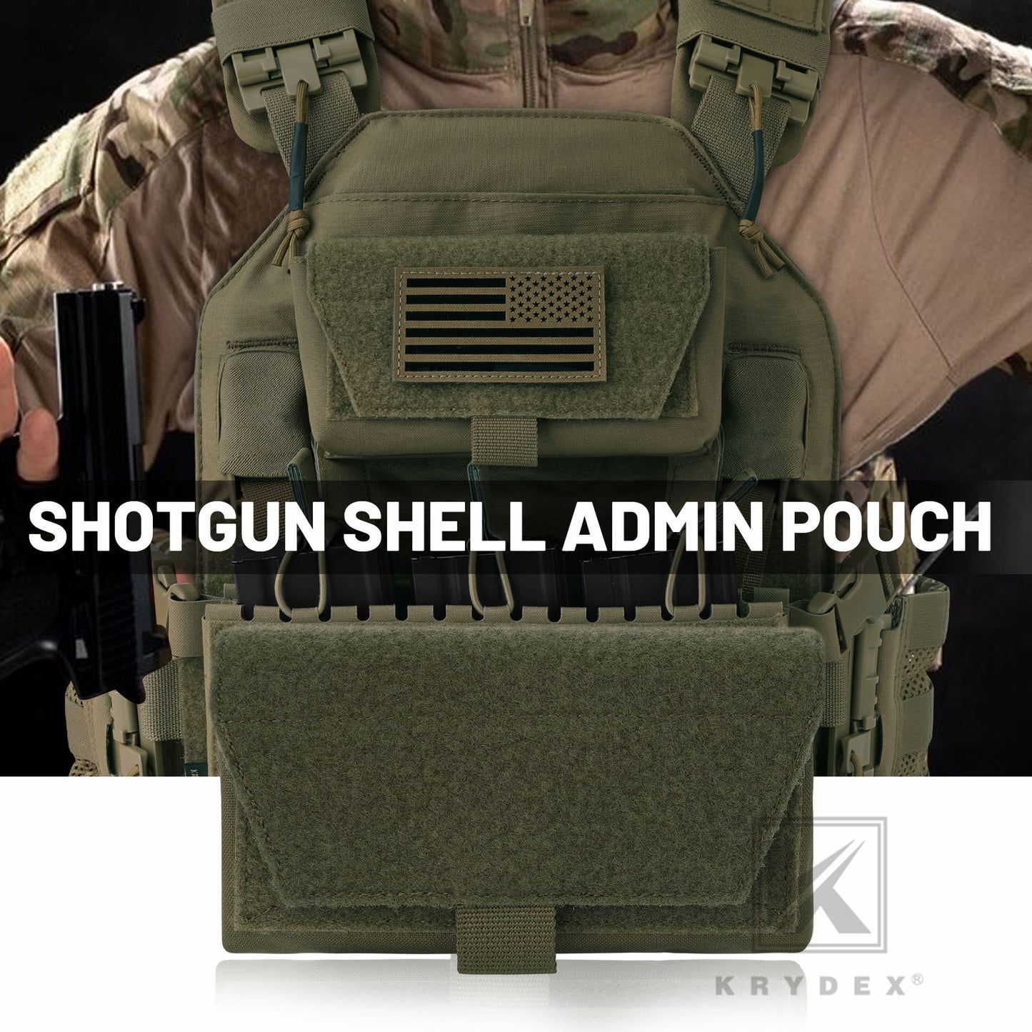 Krydex Tactical MOLLE / Belt Shot Shell Ammo Pouch Removable Bullet / Battery Holder Cellphone Pouch