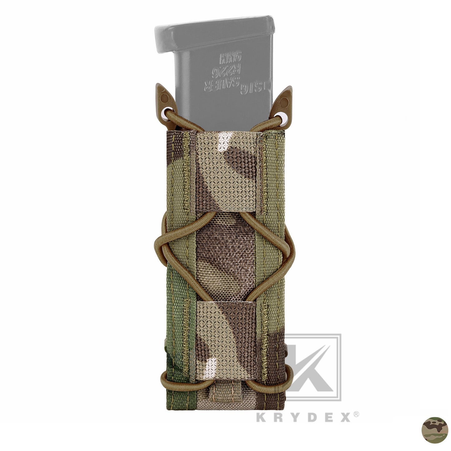 KRYDEX Tactical Modular 9mm Single Pistol Open Top Magazine Pouch Mag Holder