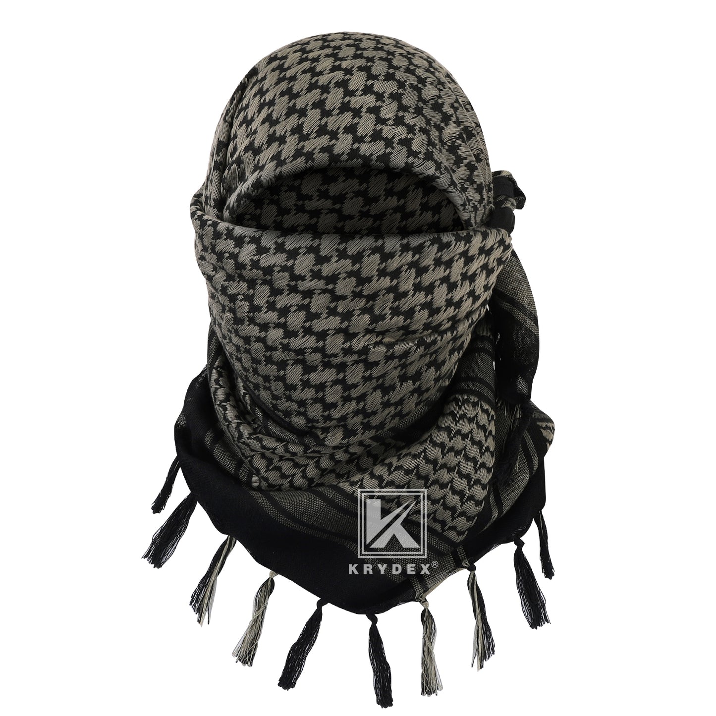 Krydex Tactical Scarf Headwrap Facecover Cotton Shemagh Breathable Balaclava Face Mask Neck Gaiter 43” x 43”