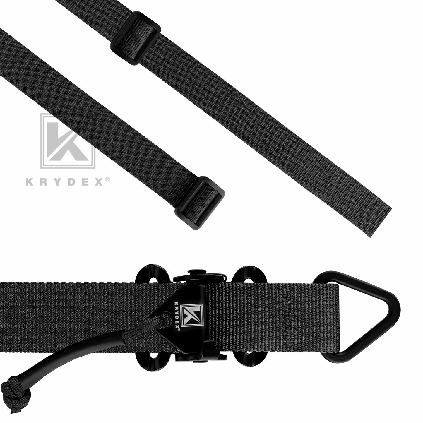 KRYDEX Tactical Rifle Single Point Sling Padded Modular Sub Gun Shoulder Strap Slingster Rapid Adjust