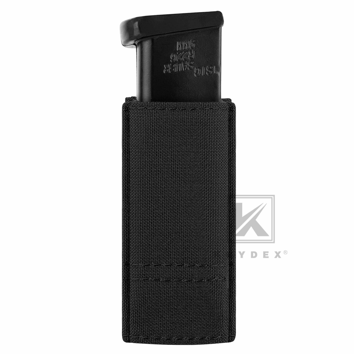 KRYDEX Tactical 9mm Single Pistol Magazine Pouch Mag Holder Duty Belt MOLLE Compatible