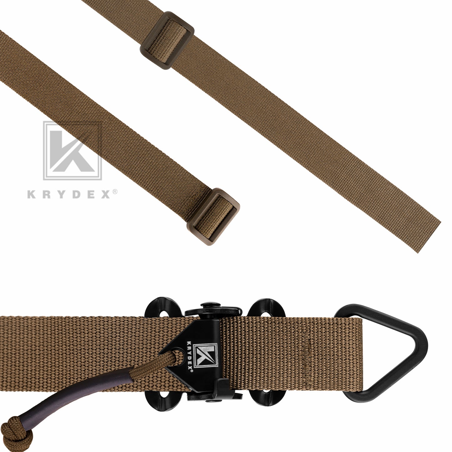 KRYDEX Tactical Rifle Single Point Sling Padded Modular Sub Gun Shoulder Strap Slingster Rapid Adjust