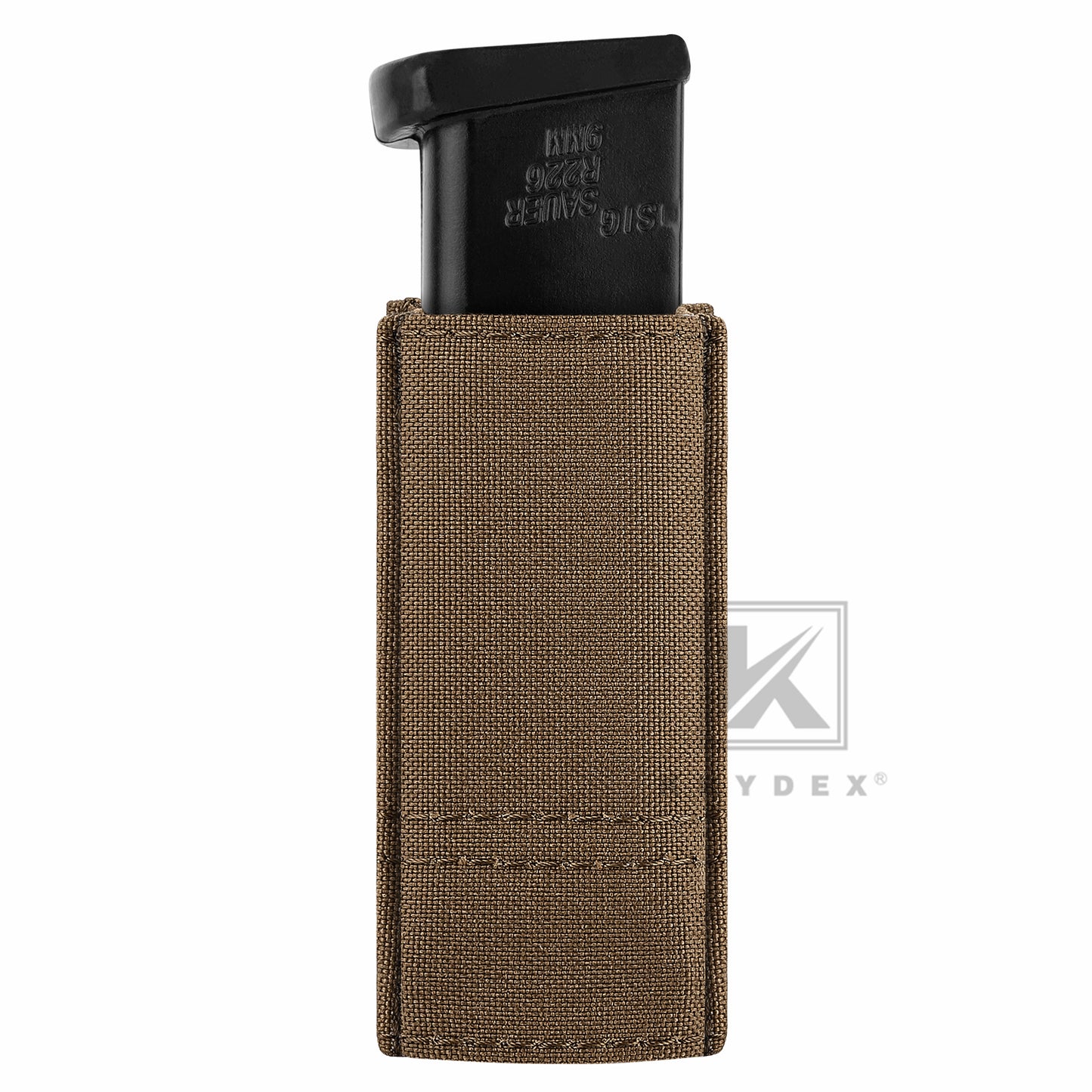 KRYDEX Tactical 9mm Single Pistol Magazine Pouch Mag Holder Duty Belt MOLLE Compatible