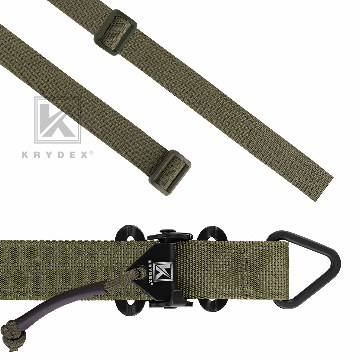 KRYDEX Tactical Rifle Single Point Sling Padded Modular Sub Gun Shoulder Strap Slingster Rapid Adjust