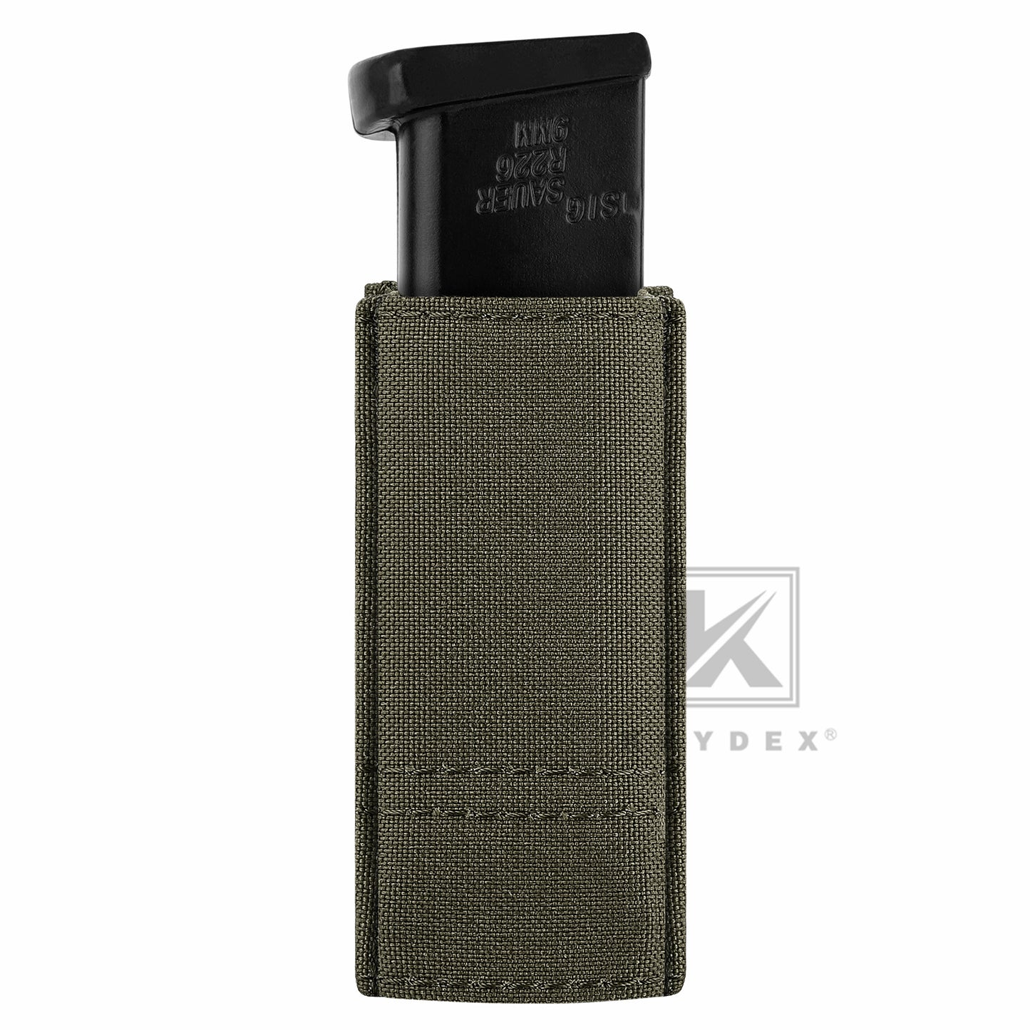 KRYDEX Tactical 9mm Single Pistol Magazine Pouch Mag Holder Duty Belt MOLLE Compatible