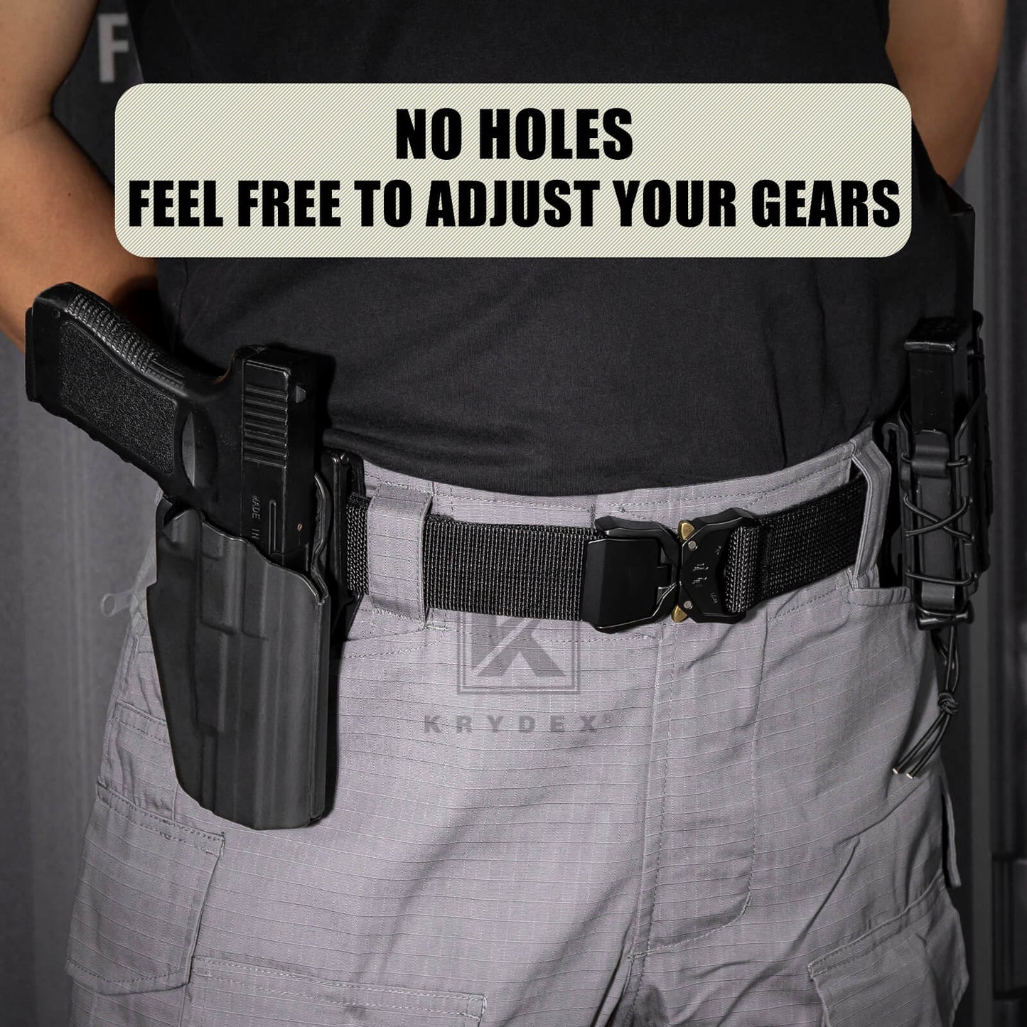 KRYDEX Quick Release 1.5" Heavy Duty Tactical Belt 2-Ply Nylon Metal Flip Top Buckle