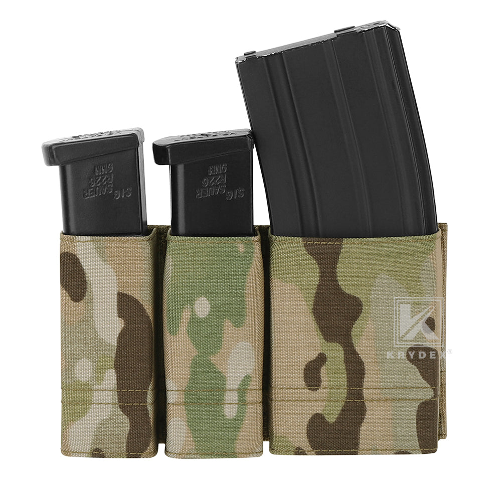 Krydex Tactical Double 9mm & 5.56 Magazine Pouch Mag Holder Duty Belt & Molle Compatible
