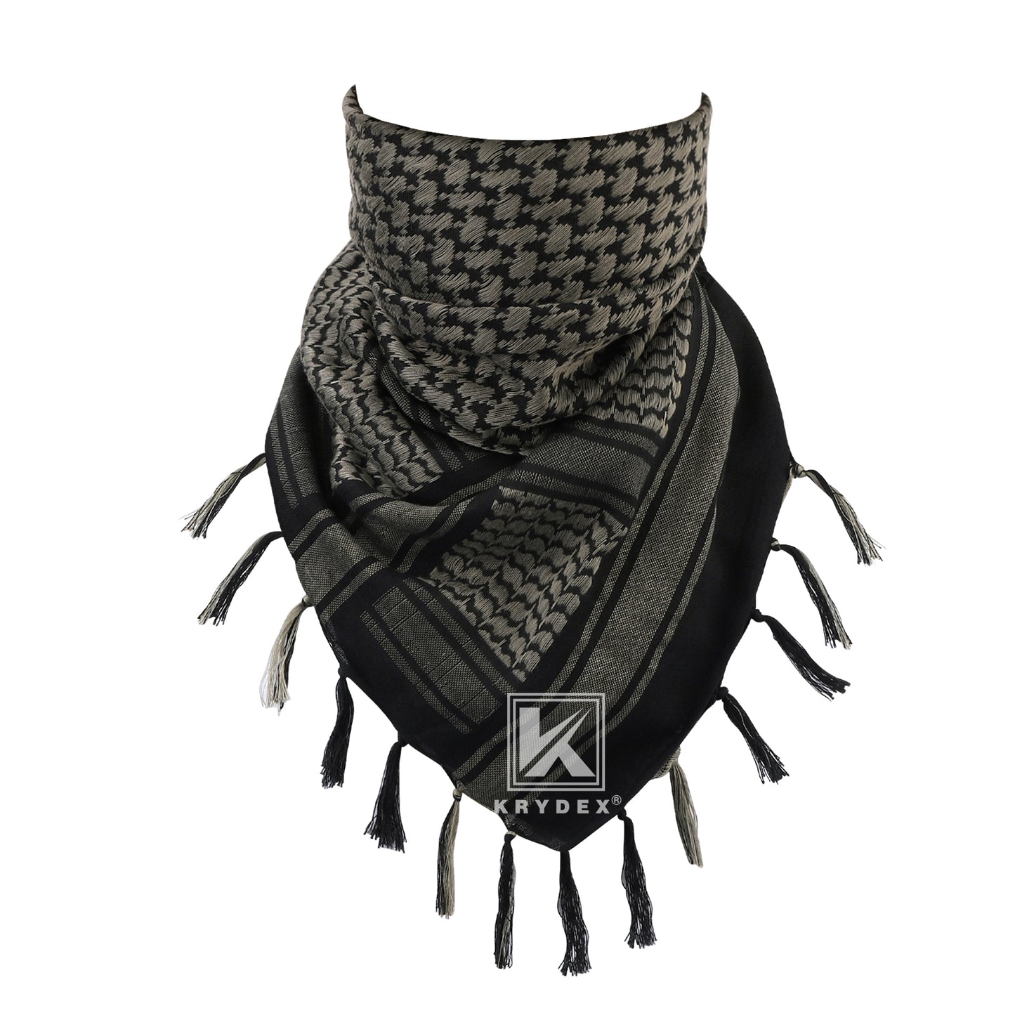 Krydex Tactical Scarf Headwrap Facecover Cotton Shemagh Breathable Balaclava Face Mask Neck Gaiter 43” x 43”