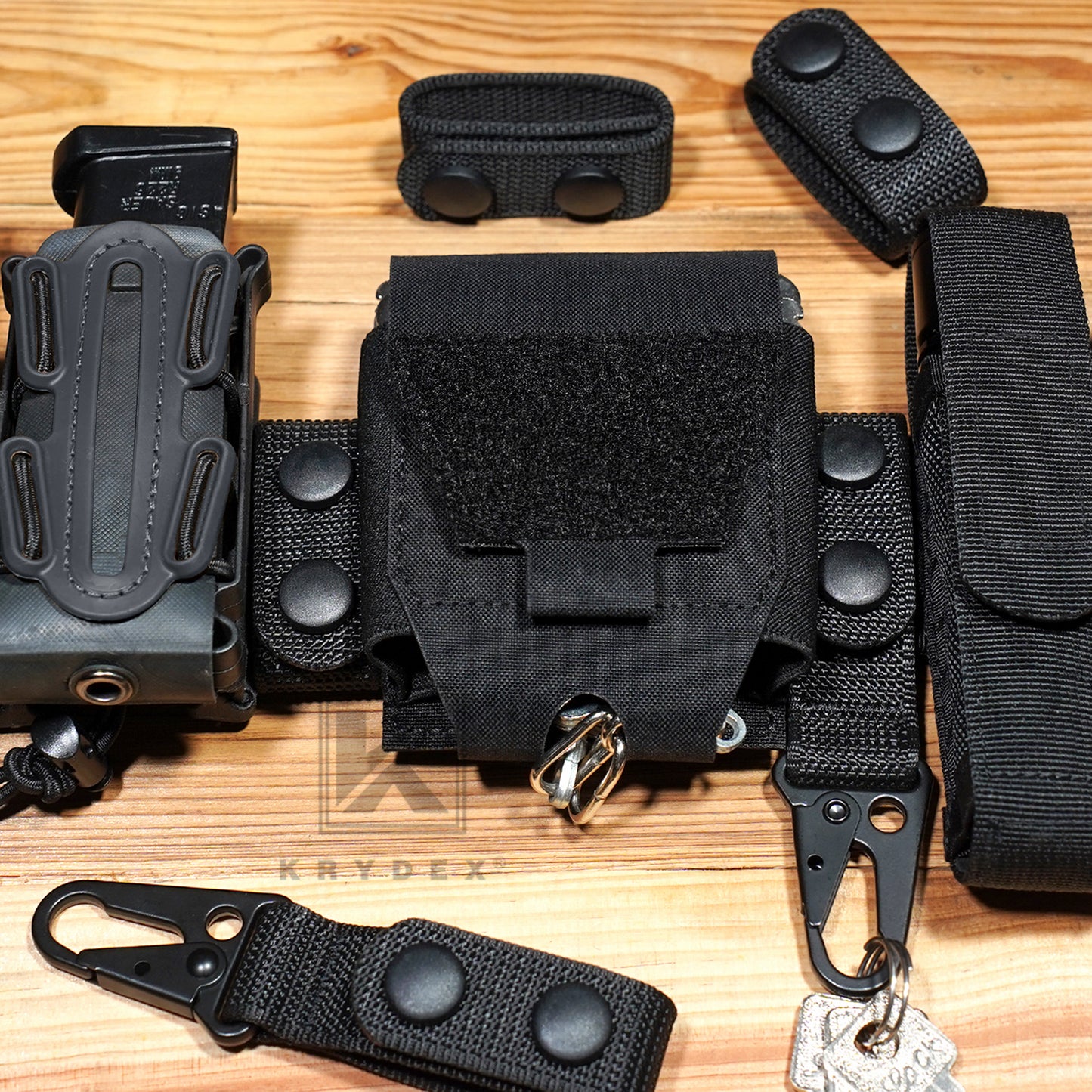 Krydex Police Duty Belt 2" Law Enforcement Officer Nylon Outer 1.5" Inner Belt + 6 Keepers