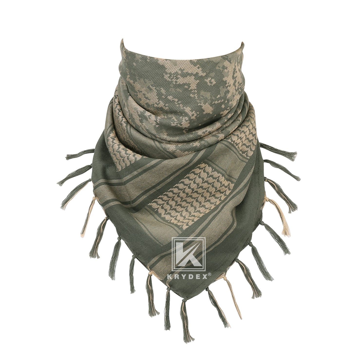 Krydex Tactical Scarf Headwrap Facecover Cotton Shemagh Breathable Balaclava Face Mask Neck Gaiter 43” x 43”