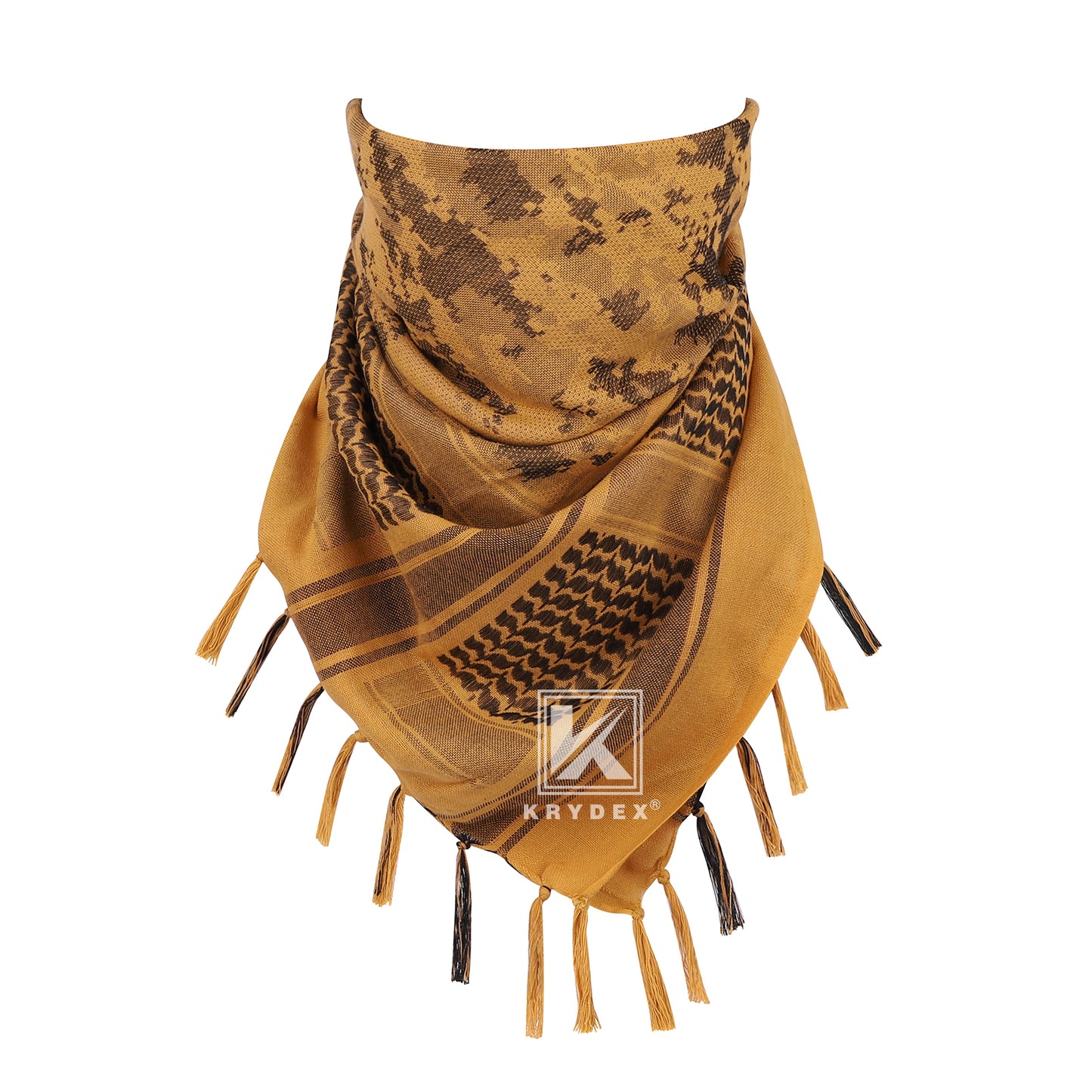 Krydex Tactical Scarf Headwrap Facecover Cotton Shemagh Breathable Balaclava Face Mask Neck Gaiter 43” x 43”