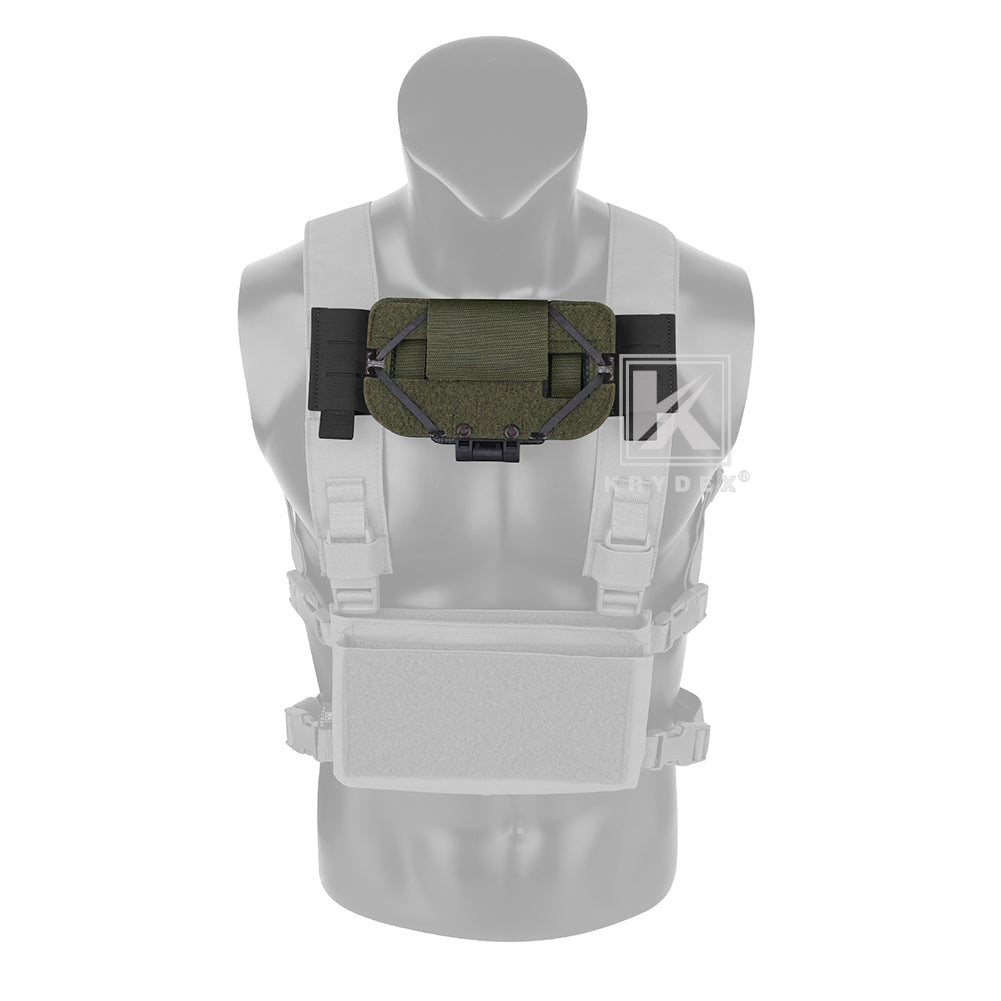 Krydex Tactical Chest Rig MOLLE Panel Front Chest Holder Bridge Phone Mount for D3CR MK3 MK4 UW SOP Rigs