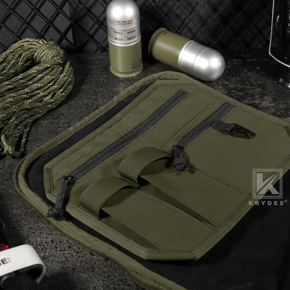 Krydex Tactical Hook Backed Organizer Panel Admin Insert EDC Pouch for Backpack Range Bag Accessory organizer Outdoor survival gear panel