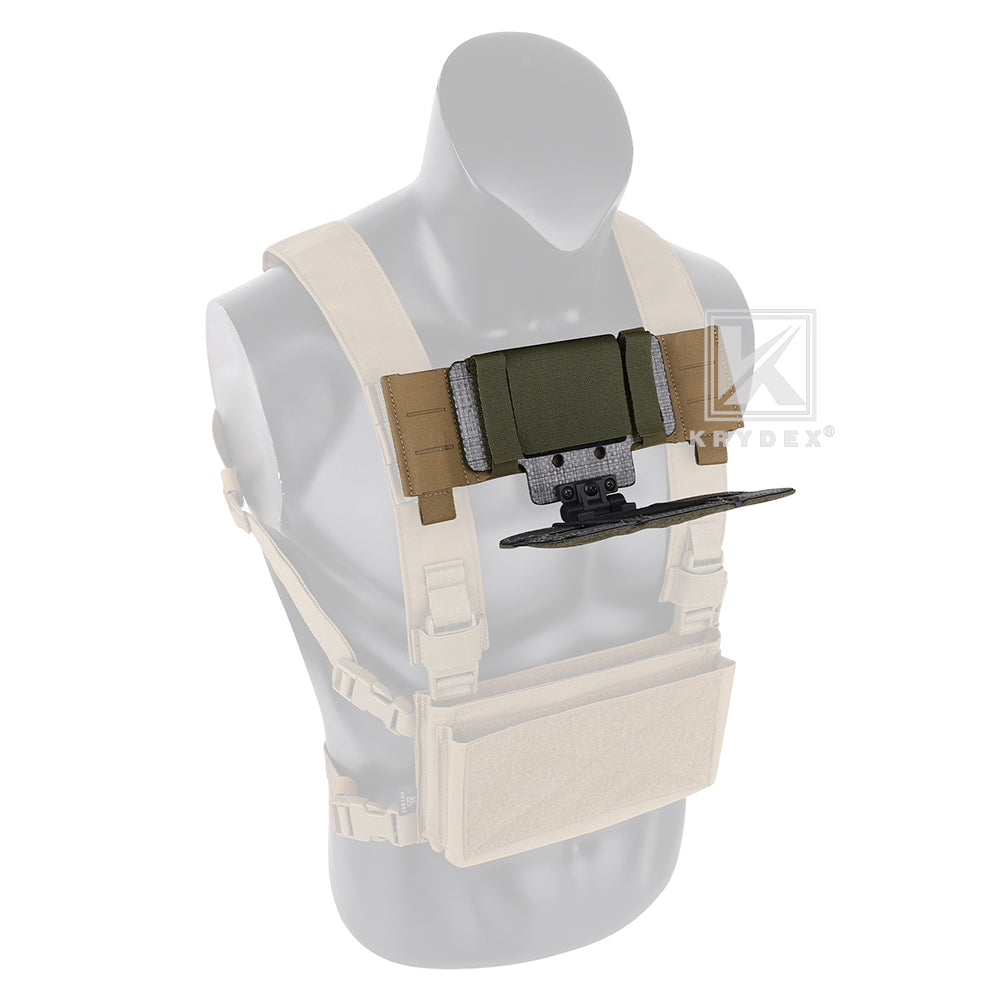 Krydex Tactical Chest Rig MOLLE Panel Front Chest Holder Bridge Phone Mount for D3CR MK3 MK4 UW SOP Rigs