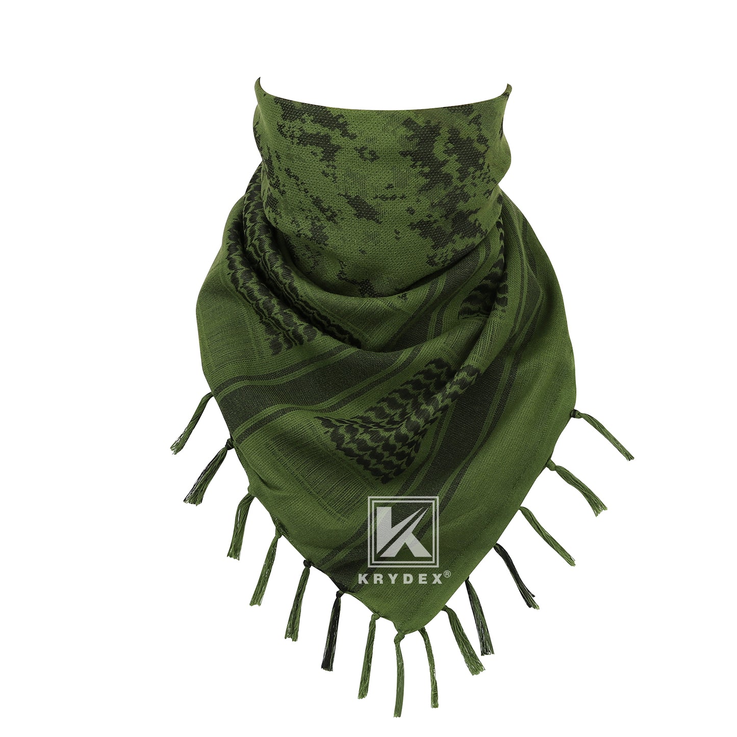 Krydex Tactical Scarf Headwrap Facecover Cotton Shemagh Breathable Balaclava Face Mask Neck Gaiter 43” x 43”