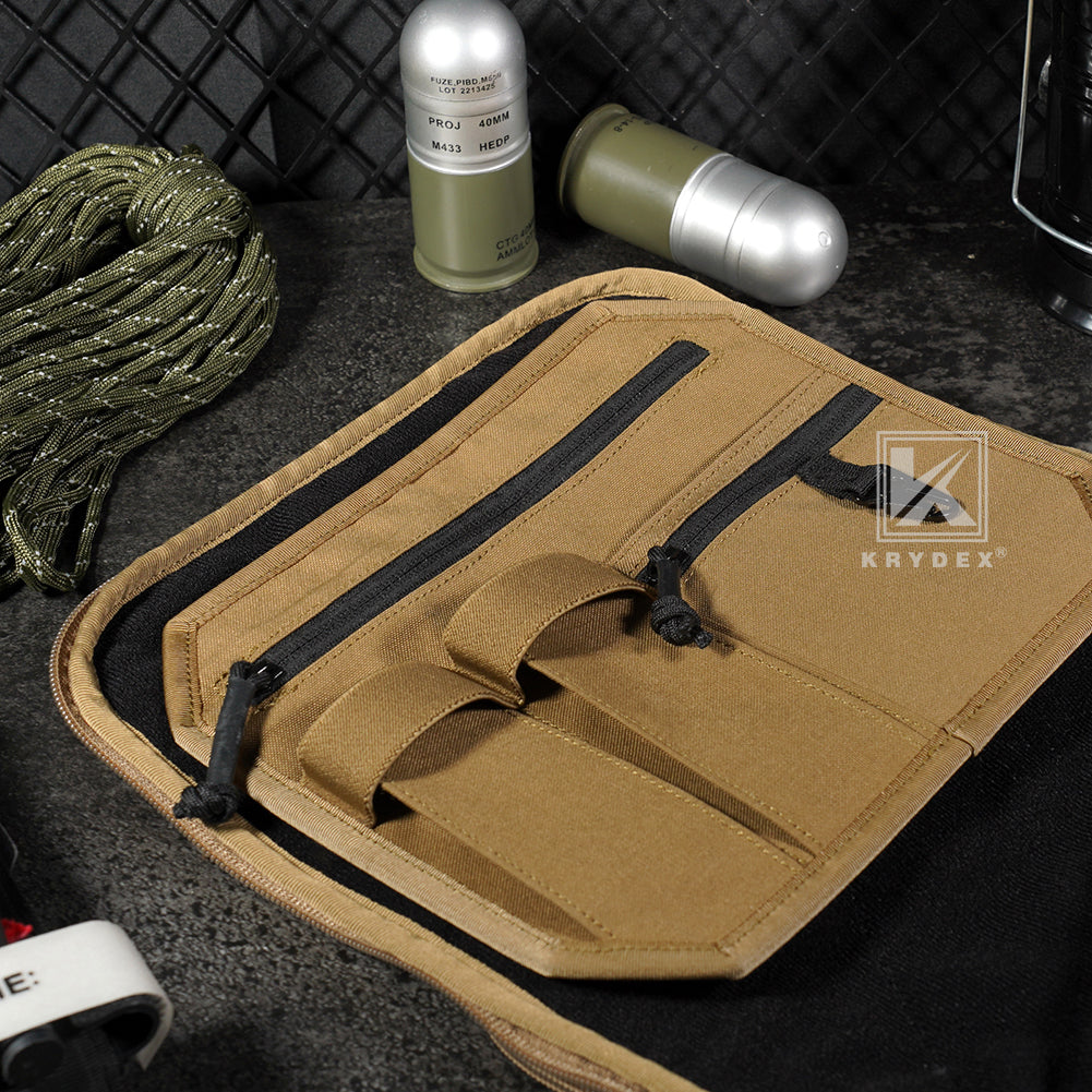 Krydex Tactical Hook Backed Organizer Panel Admin Insert EDC Pouch for Backpack Range Bag Accessory organizer Outdoor survival gear panel