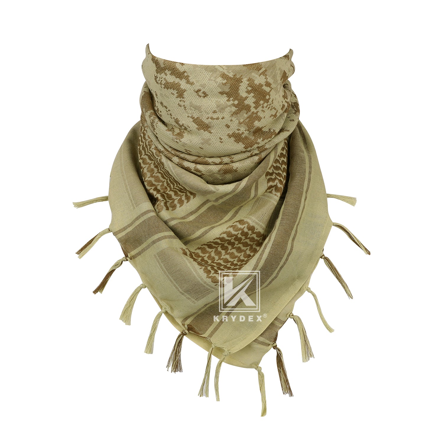 Krydex Tactical Scarf Headwrap Facecover Cotton Shemagh Breathable Balaclava Face Mask Neck Gaiter 43” x 43”