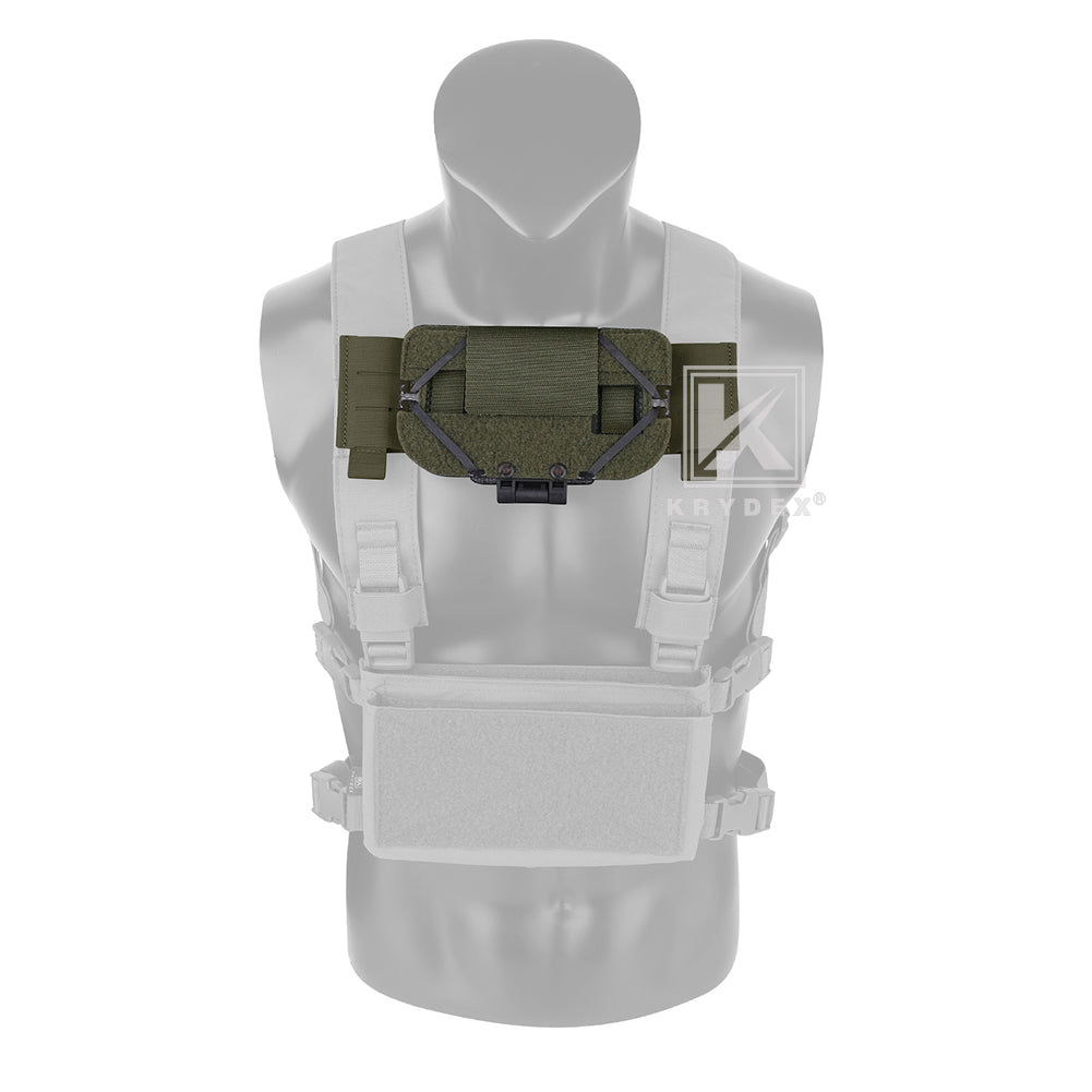 Krydex Tactical Chest Rig MOLLE Panel Front Chest Holder Bridge Phone Mount for D3CR MK3 MK4 UW SOP Rigs