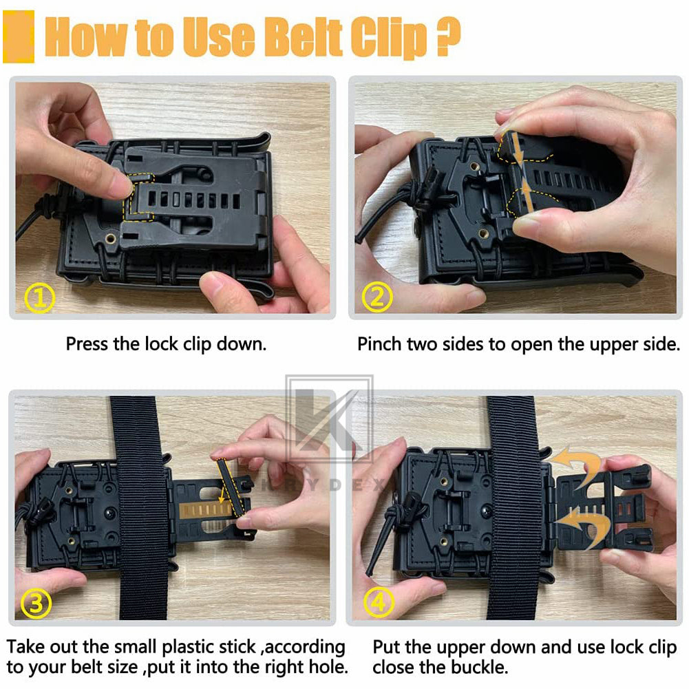 KRYDEX Soft Shell 5.56mm 7.62mm Mag Pouch Magazine Carrier with Clip