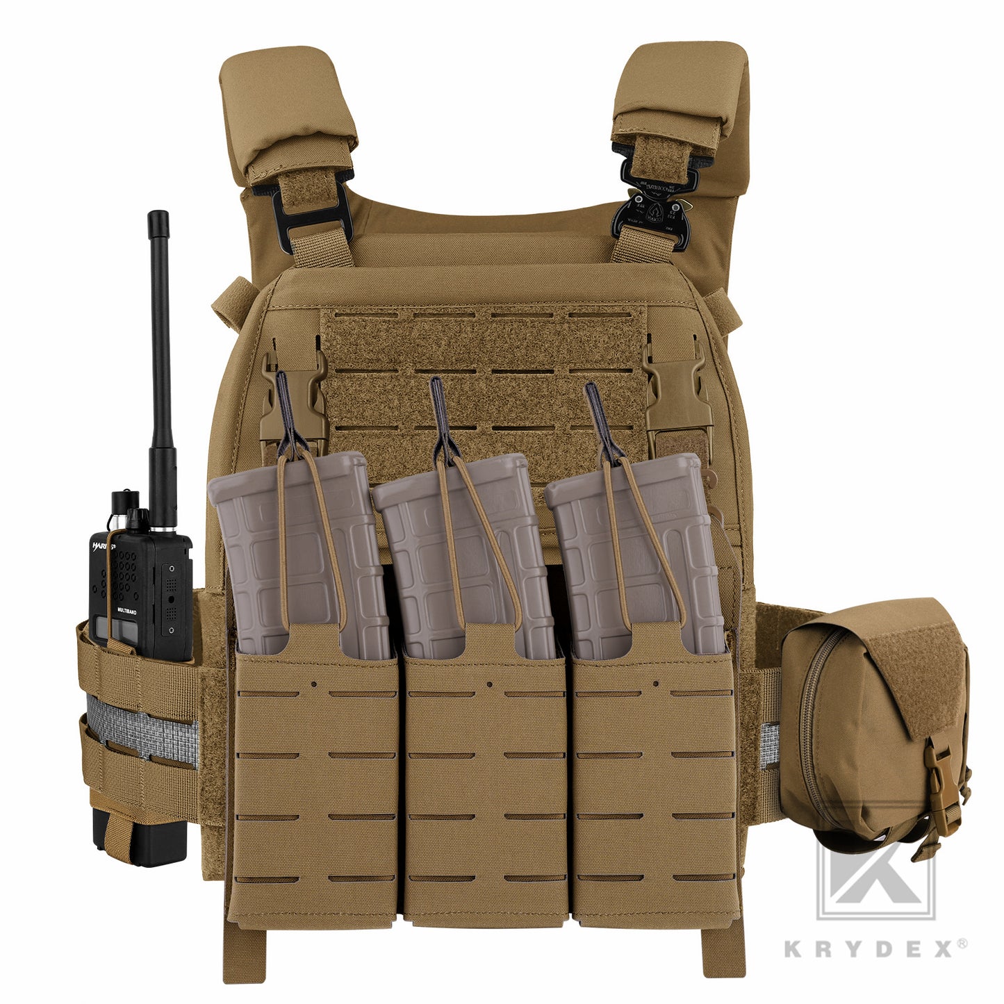 Krydex Tactical KTAR Front Flap 5.56 Triple Magazine Pouch for Tactical Vest Plate Carrier