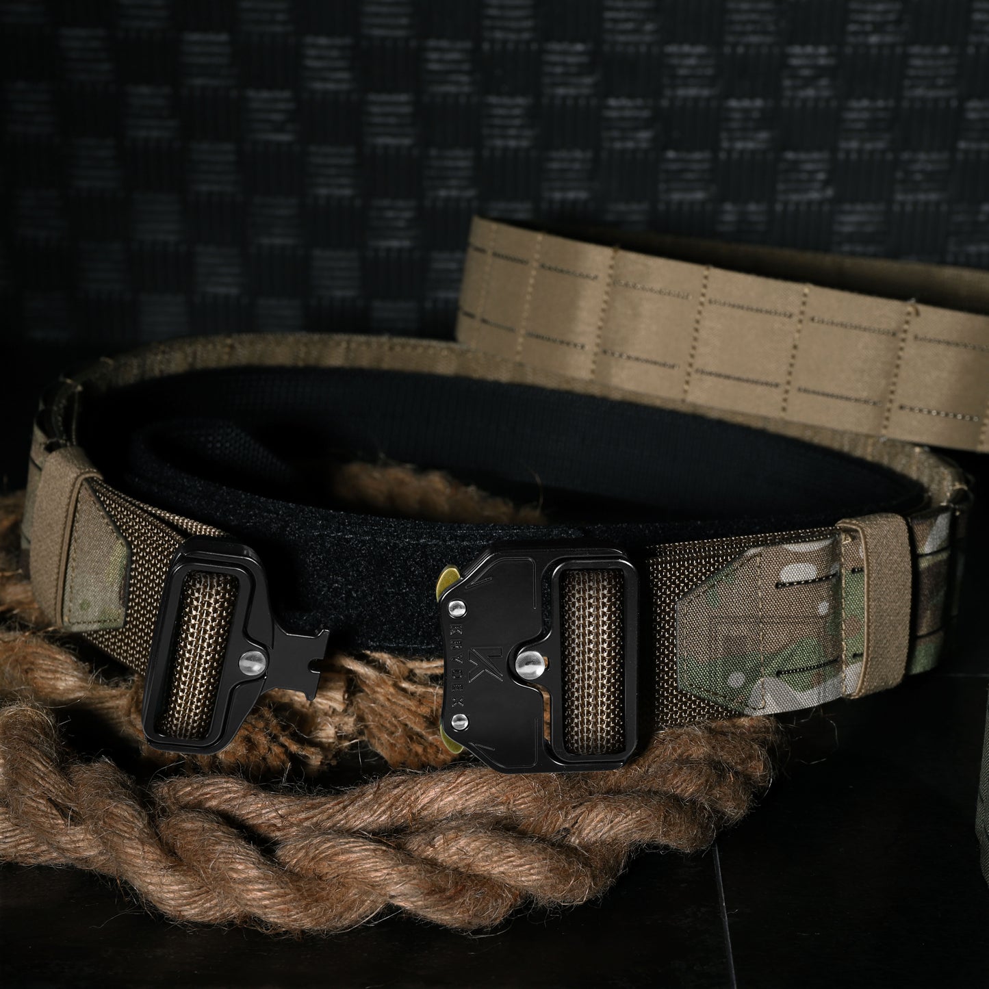 Krydex Tactical Molle Belt Quick Release Duty Gun Shooting Belt Laser Molle Padded Load Bearing Stiffened Belt