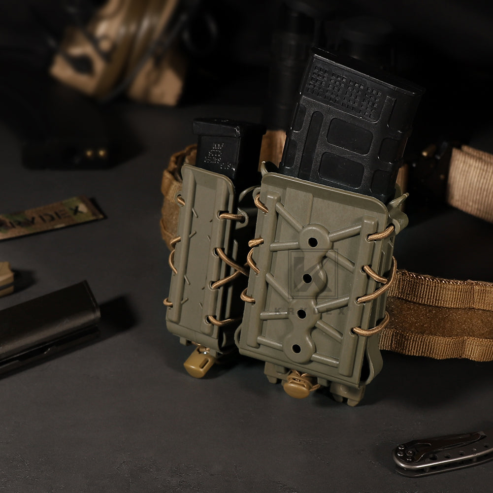 KRYDEX Tactical 5.56 7.62 Mag Pouch MOLLE Magazine Holster Carrier Hard Shell