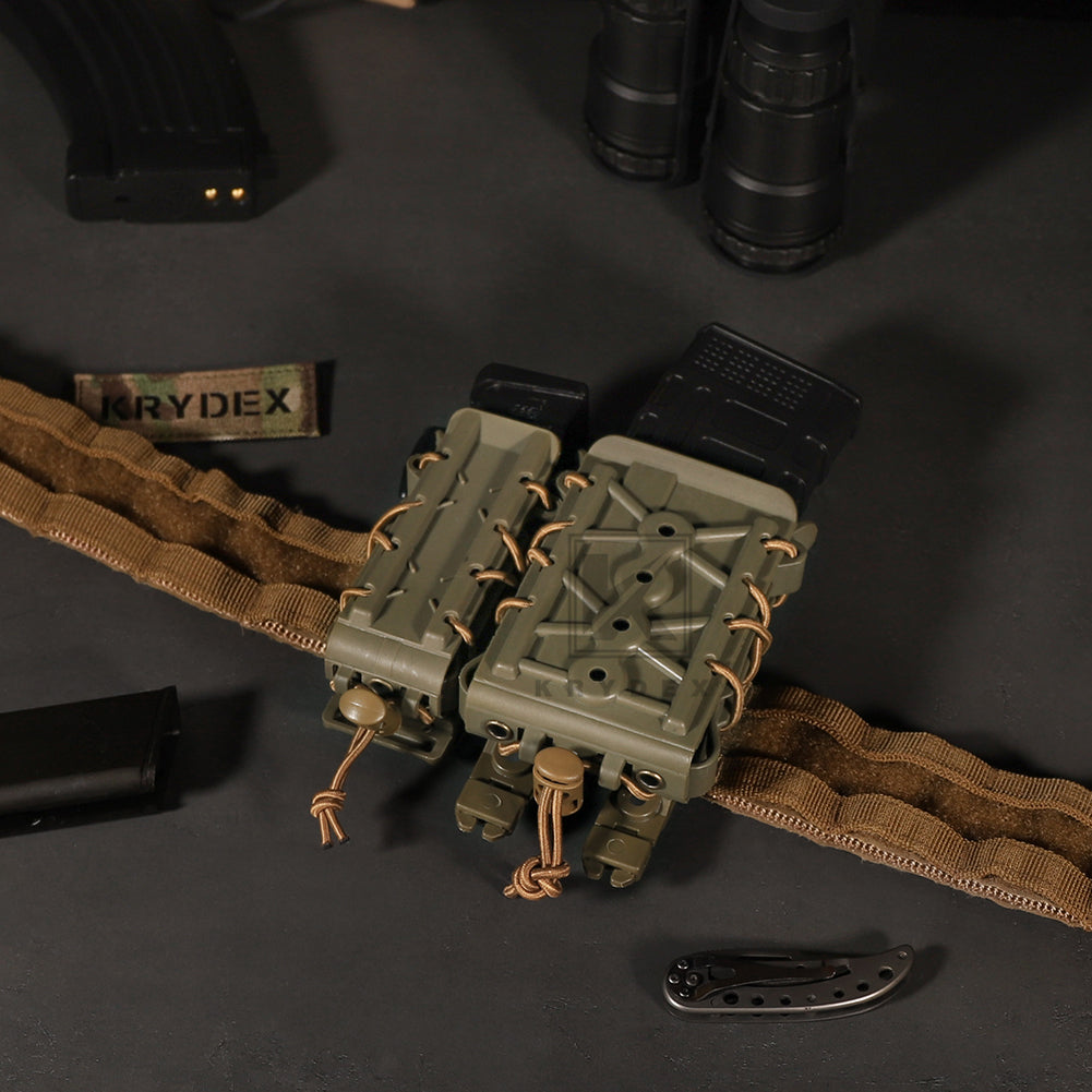 KRYDEX Tactical 5.56 7.62 Mag Pouch MOLLE Magazine Holster Carrier Hard Shell