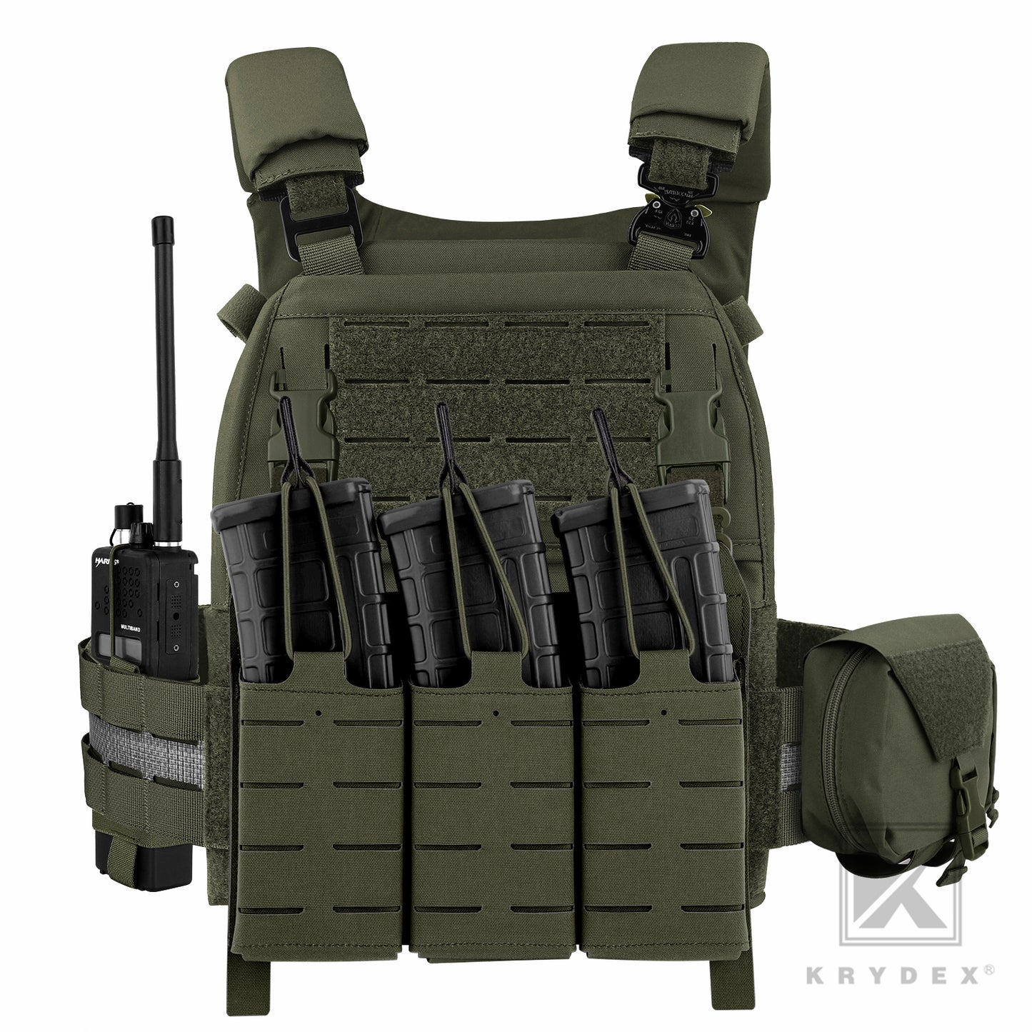 Krydex Tactical KTAR Front Flap 5.56 Triple Magazine Pouch for Tactical Vest Plate Carrier