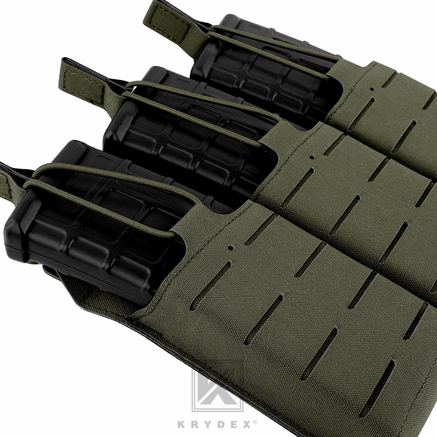 Krydex Tactical KTAR Front Flap 5.56 Triple Magazine Pouch for Tactical Vest Plate Carrier