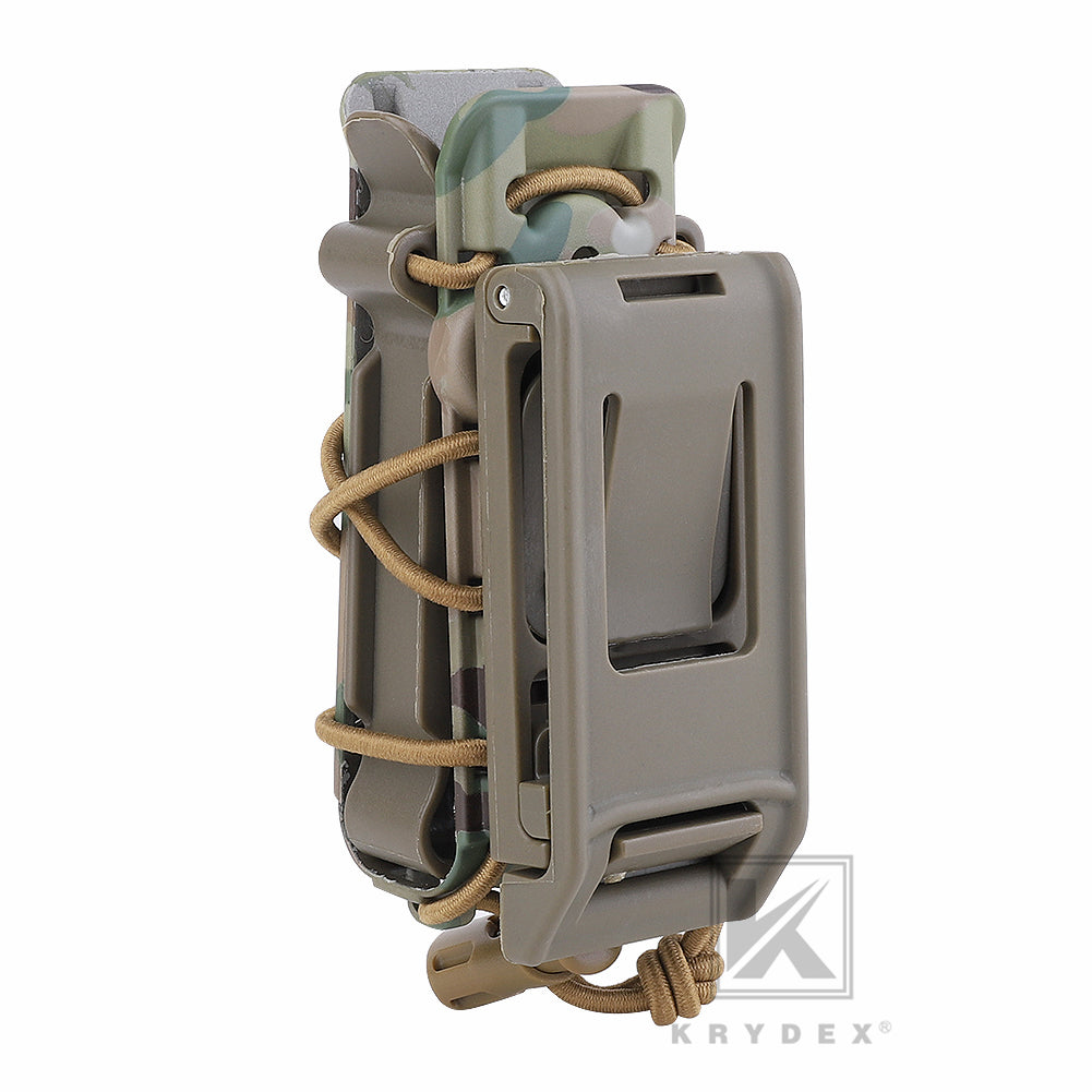 KRYDEX Tactical 9mm Pistol Mag Pouch MOLLE/Belt Clip Magazine Carrier Hard Shell