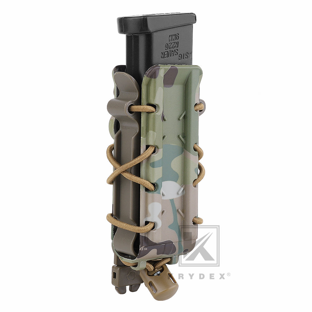 KRYDEX Tactical 9mm Pistol Mag Pouch MOLLE/Belt Clip Magazine Carrier Hard Shell