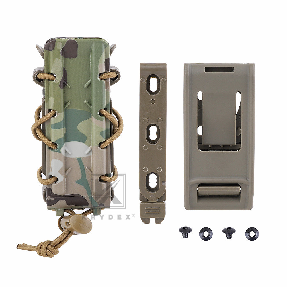 KRYDEX Tactical 9mm Pistol Mag Pouch MOLLE/Belt Clip Magazine Carrier Hard Shell