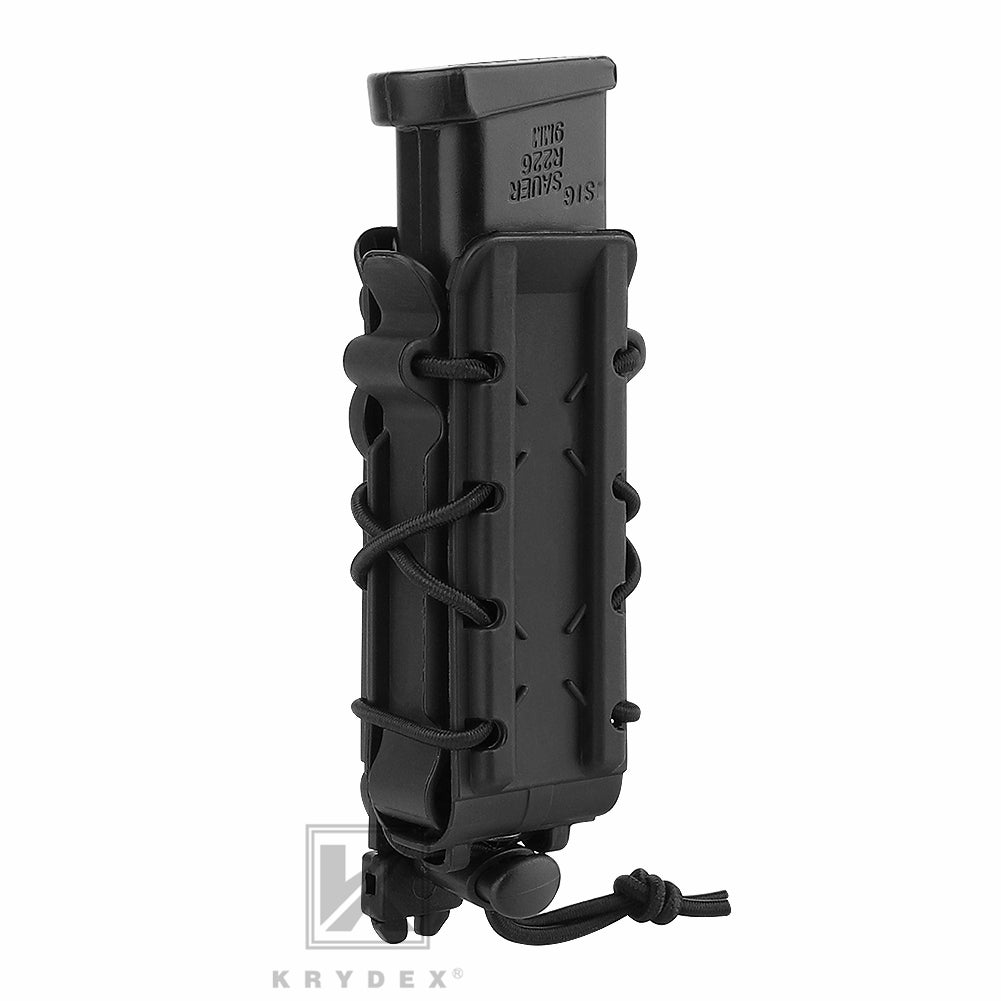KRYDEX Tactical 9mm Pistol Mag Pouch MOLLE/Belt Clip Magazine Carrier Hard Shell