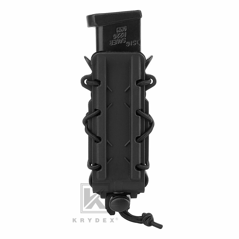 KRYDEX Tactical 9mm Pistol Mag Pouch MOLLE/Belt Clip Magazine Carrier Hard Shell