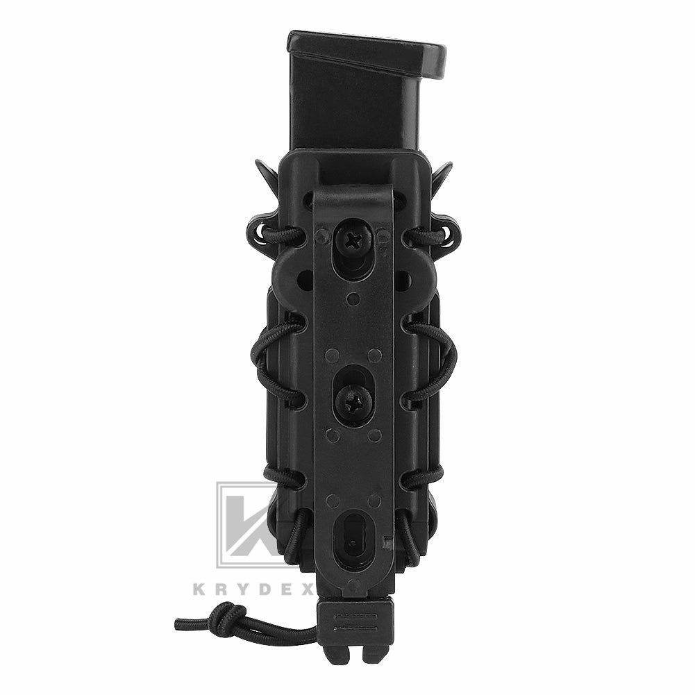 KRYDEX Tactical 9mm Pistol Mag Pouch MOLLE/Belt Clip Magazine Carrier Hard Shell