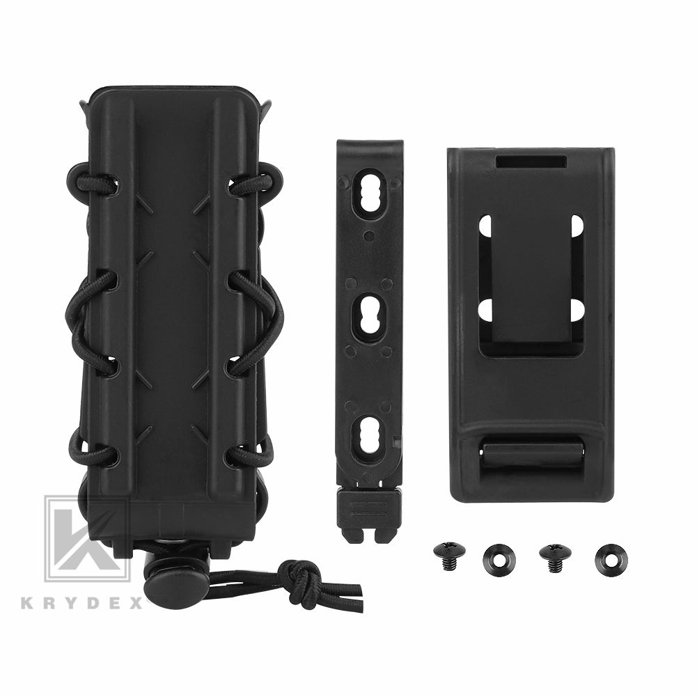 KRYDEX Tactical 9mm Pistol Mag Pouch MOLLE/Belt Clip Magazine Carrier Hard Shell