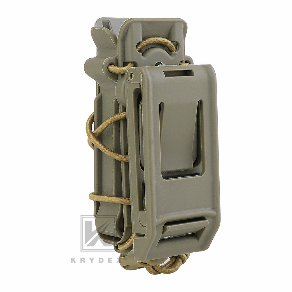 KRYDEX Tactical 9mm Pistol Mag Pouch MOLLE/Belt Clip Magazine Carrier Hard Shell
