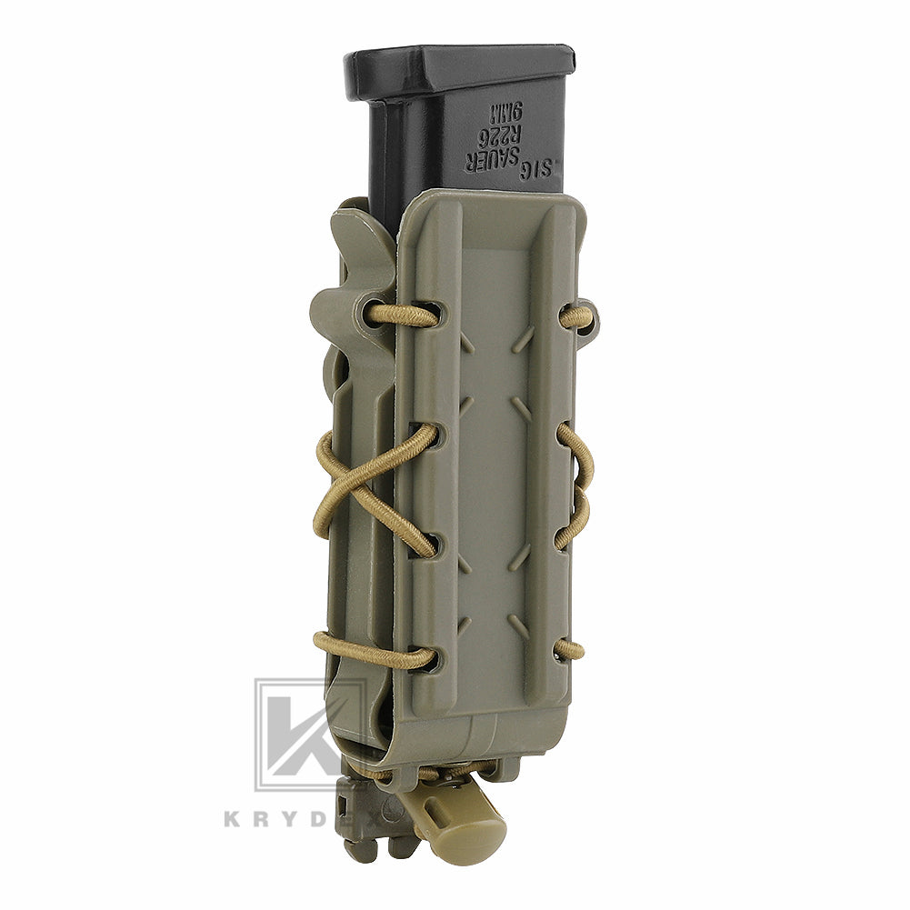 KRYDEX Tactical 9mm Pistol Mag Pouch MOLLE/Belt Clip Magazine Carrier Hard Shell