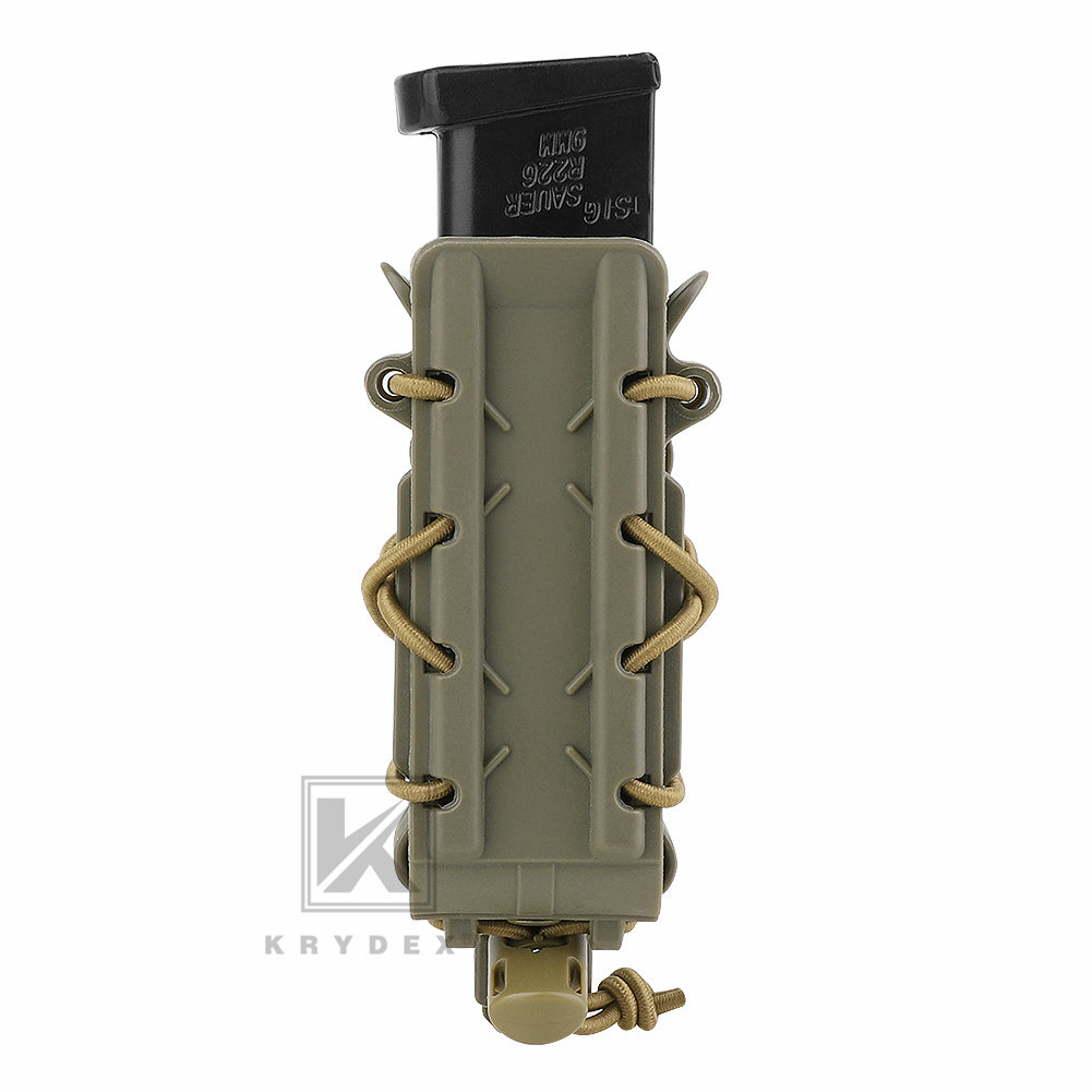 KRYDEX Tactical 9mm Pistol Mag Pouch MOLLE/Belt Clip Magazine Carrier Hard Shell