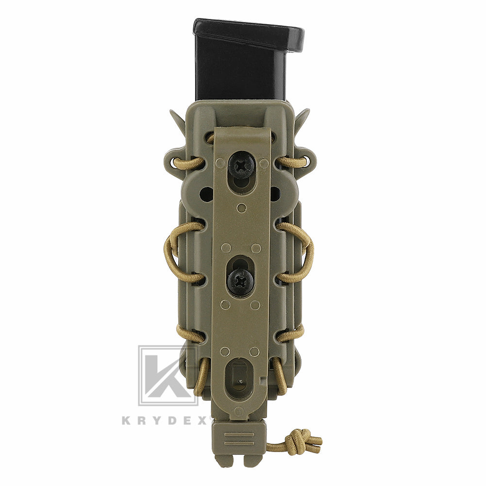 KRYDEX Tactical 9mm Pistol Mag Pouch MOLLE/Belt Clip Magazine Carrier Hard Shell