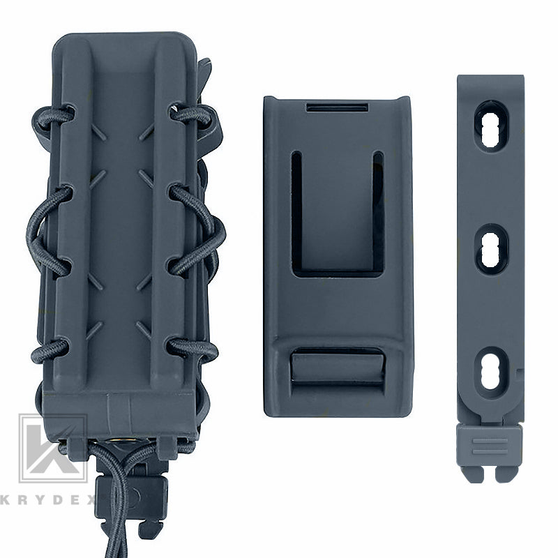 KRYDEX Tactical 9mm Pistol Mag Pouch MOLLE/Belt Clip Magazine Carrier Hard Shell